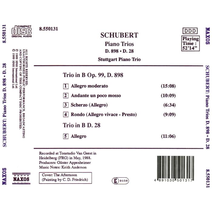 Schubert: Piano Trios in B-Flat Major, D. 898 and D. 28 - slide-1