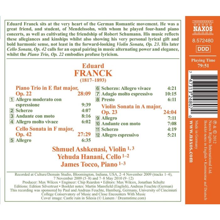 Franck: Piano Trio Op. 22, Cello Sonata, Violin Sonata - slide-1