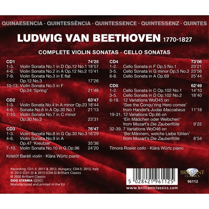 Quintessence Beethoven: Complete Violin Sonatas & Cello Sonatas - slide-1