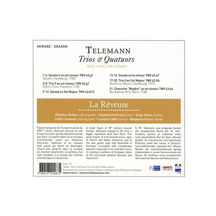 Telemann: Trios & Quatuors avec viole de gambe - slide-1