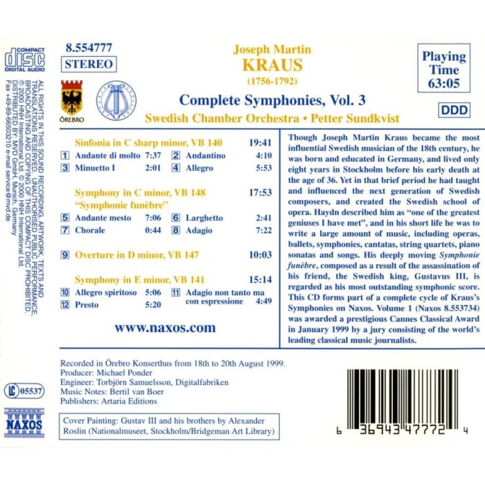 KRAUS: Symphonies, Vol. 3 - slide-1