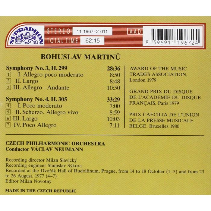 Martinů: Symphonies Nos. 3 & 4 - slide-1