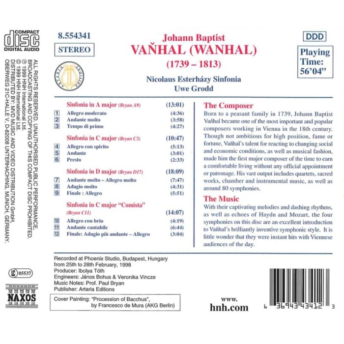 VANHAL: Symphonies Vol. 1 - slide-1