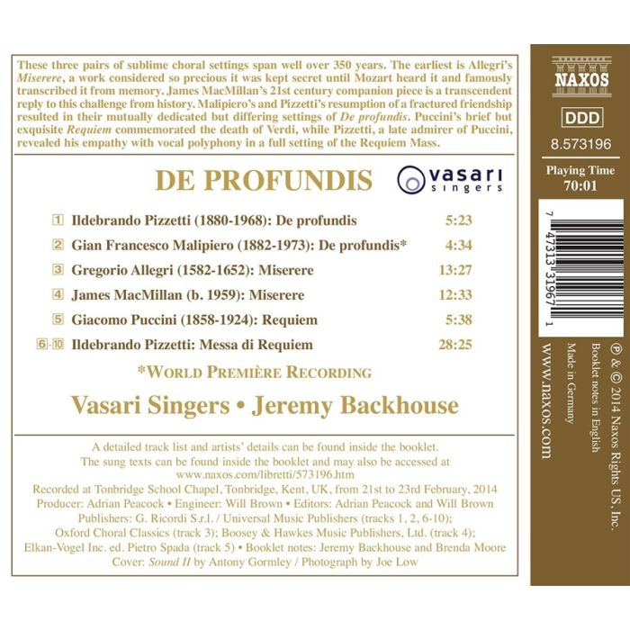 De Profundis; Miserere; Requiem - Pizzetti; Malipiero; Allegri; MacMillan; Puccini - slide-1