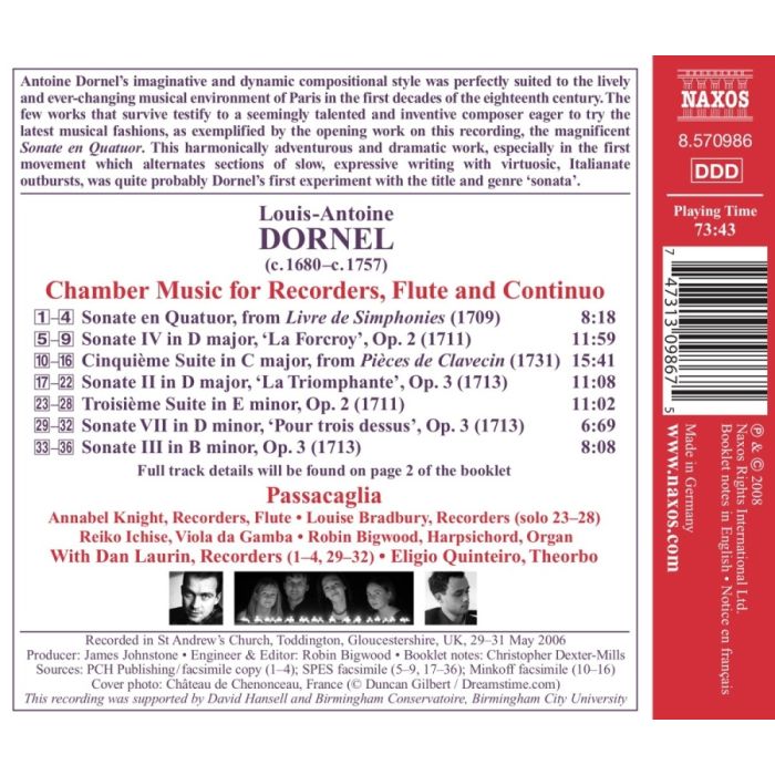Dornel: La Triomphante - Chamber Music for Recorders, Flute and Continuo - slide-1