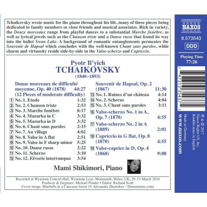 Tchaikovsky: Piano Music – 12 Morceaux, Souvenir de Hapsal, Valse-Scherzos, Capriccio, Valse-caprice - slide-1