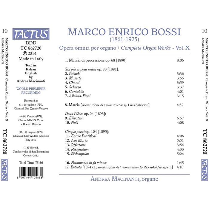 Bossi: Complete Organ Works Vol. 10 - slide-1