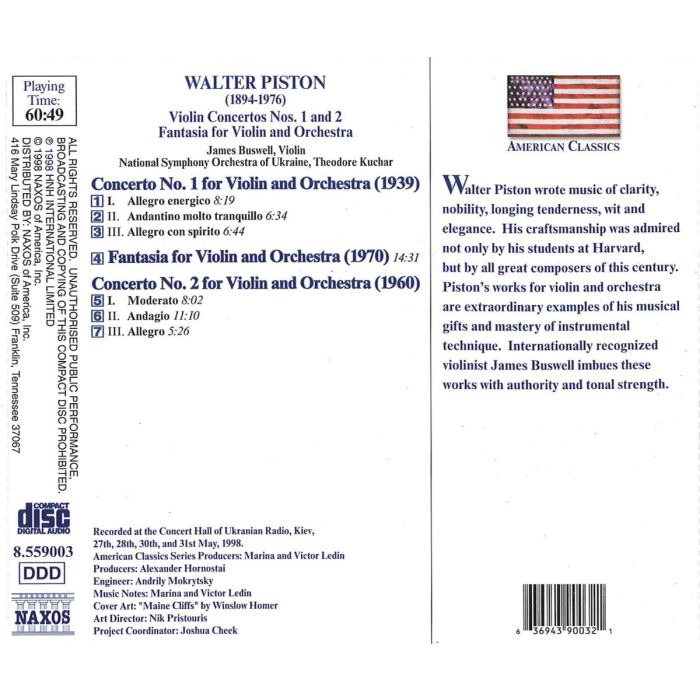 PISTON: Violin Concertos Nos.1 and 2 - slide-1
