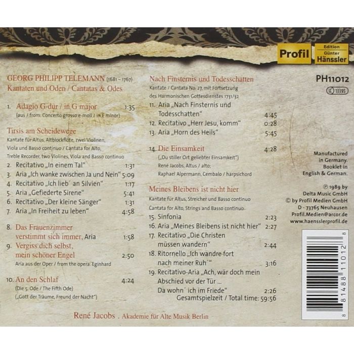 Telemann: Cantatas & Odes - slide-1