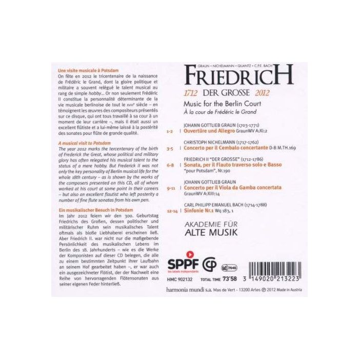 Friedrich der Grosse:  Music For The Berlin Court  - slide-1