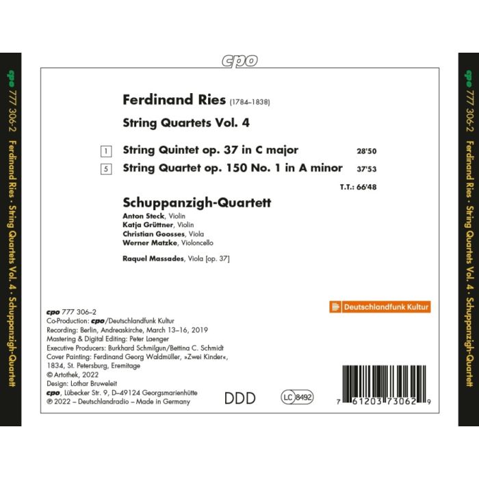 Ries: String Quartets Vol. 4 - slide-1