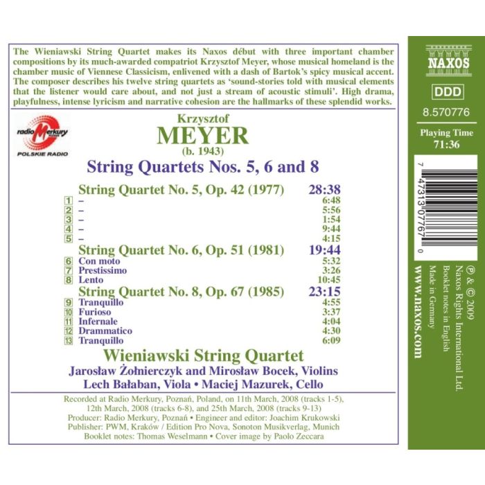 Meyer: String Quartets Nos. 5, 6 and 8 - slide-1