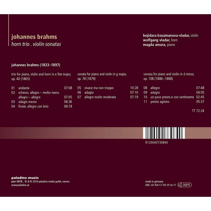 Brahms: Horn Trio; Violin Sonatas - slide-1