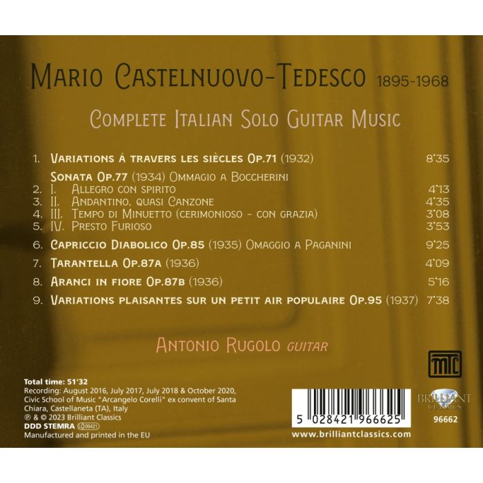 Castelnuovo-Tedesco: Complete Italian Solo Guitar Music - slide-1