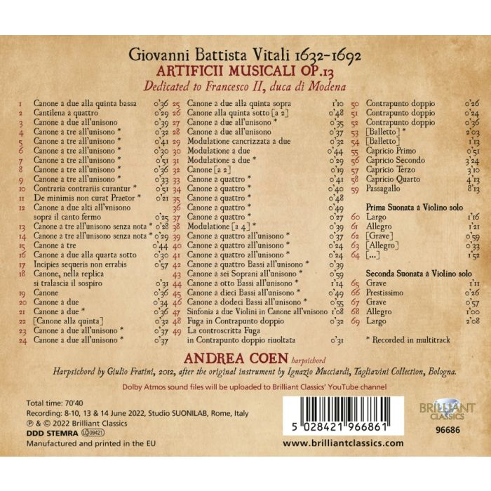 Vitali: Artificii Musicali Op. 13 - slide-1