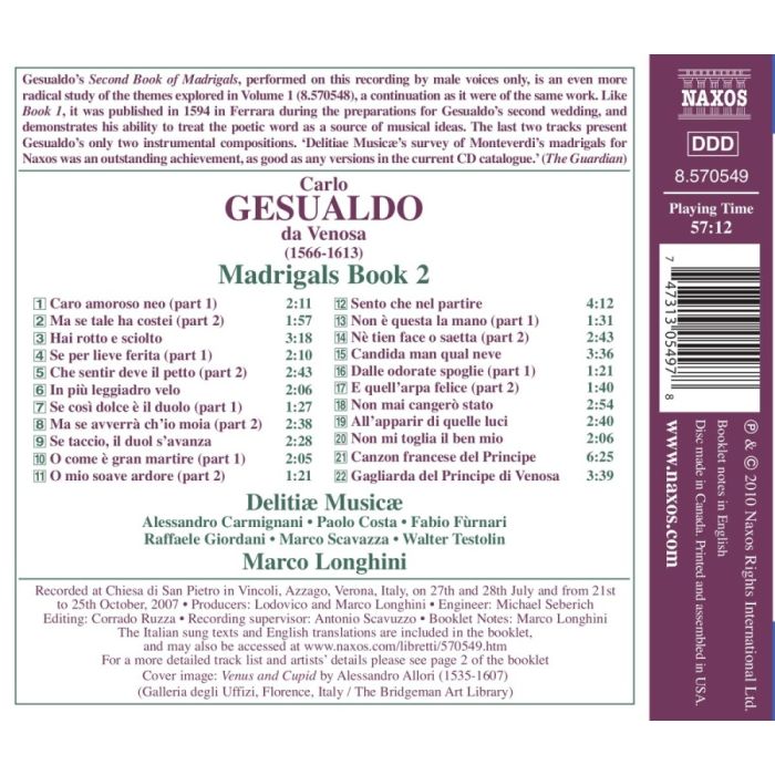 Gesualdo: Madrigals Book 2 - slide-1
