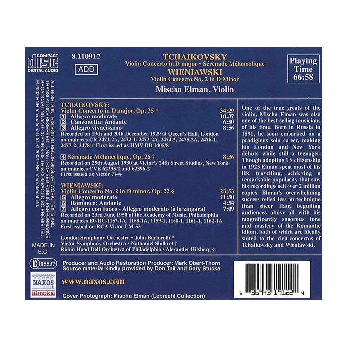 Tchaikovsky/Wieniawski: Violin Concertos - slide-1