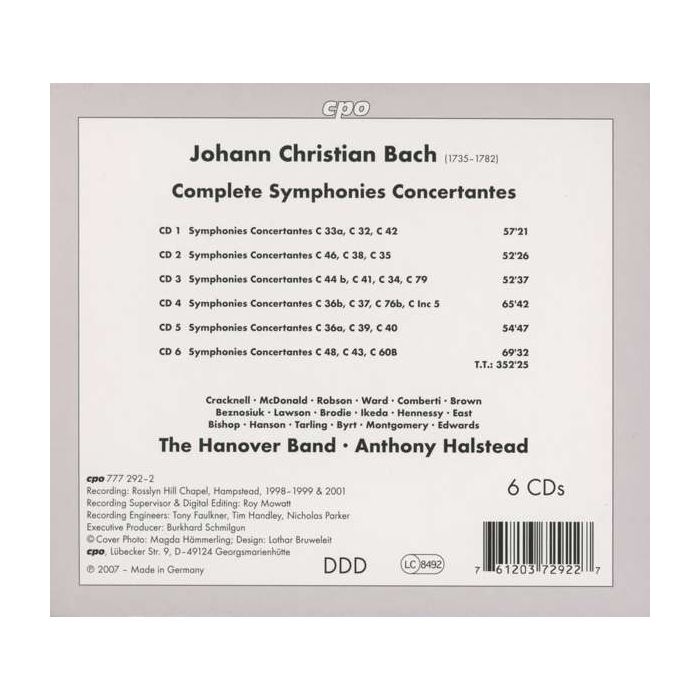 BACH J. Ch.: Complete symphonies - slide-1