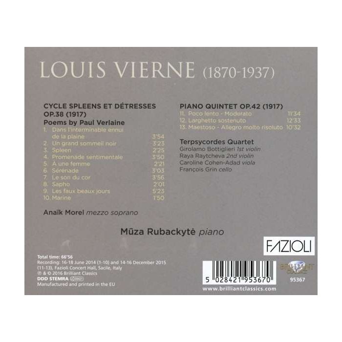 Vierne: Spleens et Détresses & Piano Quintet - slide-1