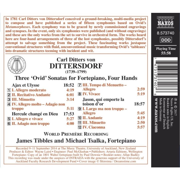 Dittersdorf: Ovid Sonatas for Fortepiano, Four Hands - slide-1