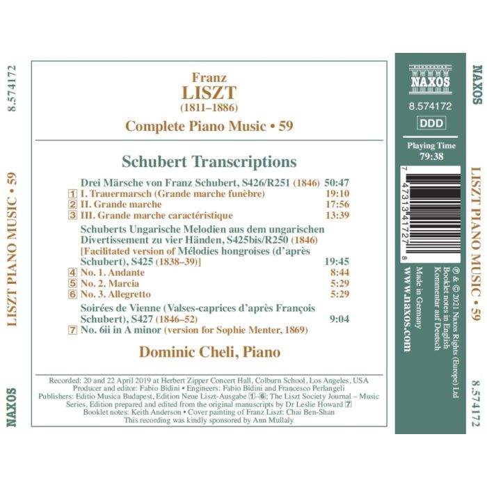 Liszt: Complete Piano Music Vol. 59 - Schubert Transcriptions - slide-1
