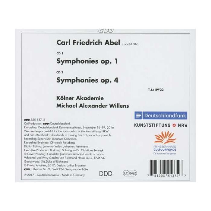 Abel:  Symphonies op. 1 & op. 4 - slide-1