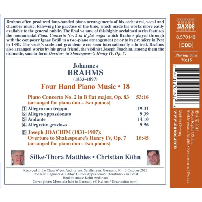 Brahms: Four-Hand Piano Music Vol. 18 - Piano Concerto No. 2 - slide-1