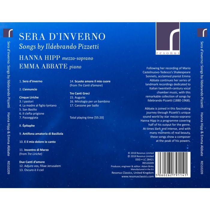 Sera d’inverno - Songs by Ildebrando Pizzetti - slide-1