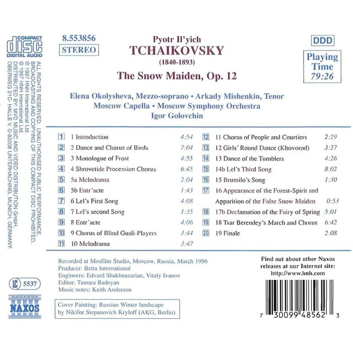 TCHAIKOVSKY: The Snow Maiden, ... - slide-1