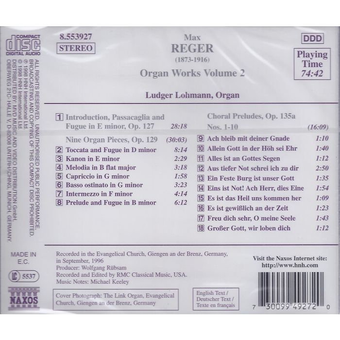 Reger: Organ Works vol. 2 - slide-1