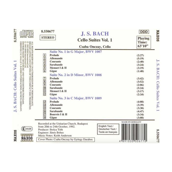 BACH: Cello Suites vol. 1 - slide-1