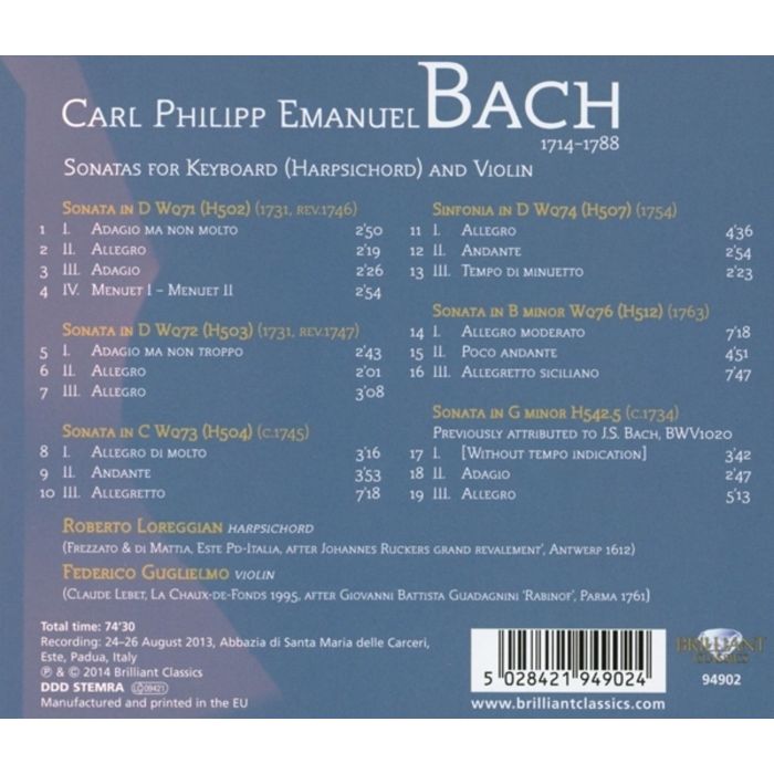 BACH CPE: Sonatas For Harpsichord - slide-1