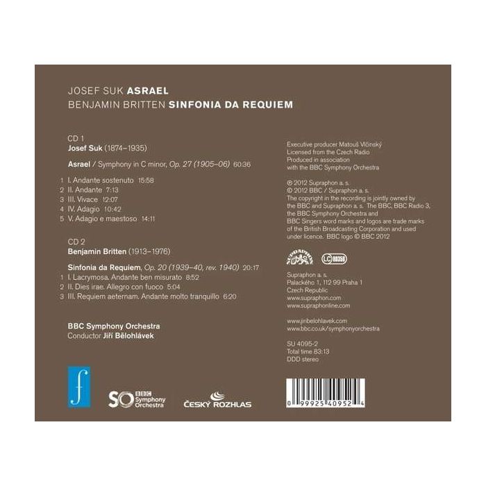 Suk: Asrael - Symphony Op. 27, / Britten: Sinfonia da Requiem - slide-1