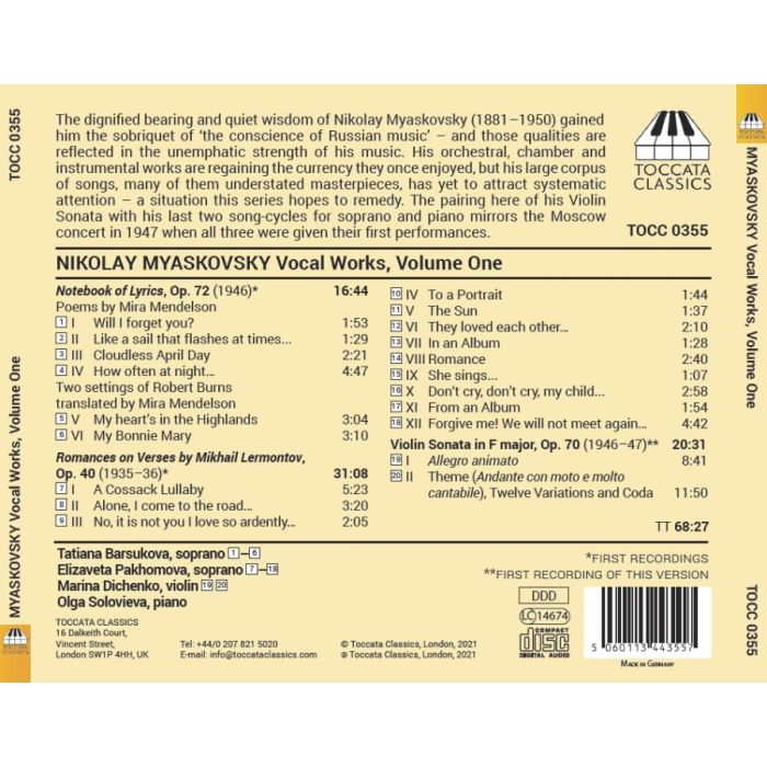 Myaskovsky: Vocal Works Vol. 1 - slide-1