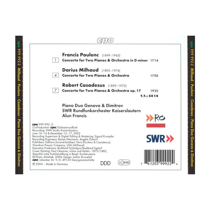 Milhaud / Poulenc / Casadesus: French Concertos For Two Pianos - slide-1
