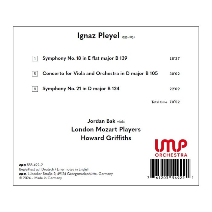 Pleyel: Symphonies 18 & 21; Viola Concerto - slide-1