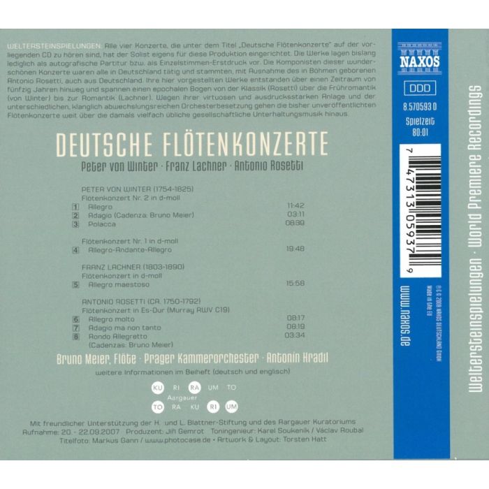 WINTER/LACHNER/ROSETTI: German Flute Concertos - slide-1