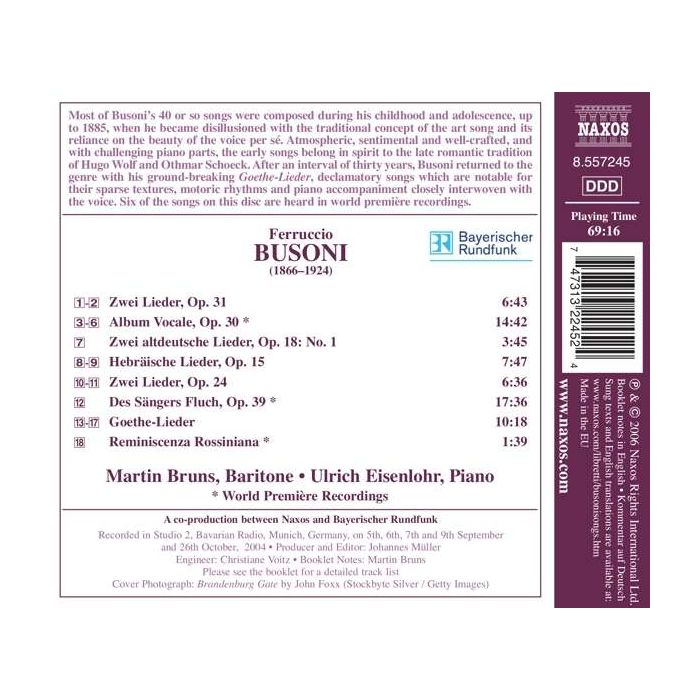 BUSONI: Songs - slide-1