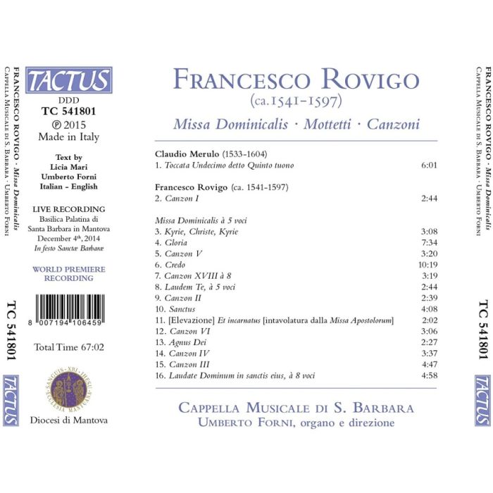 Rovigo: Missa Dominicalis Mottetti Canzoni - slide-1