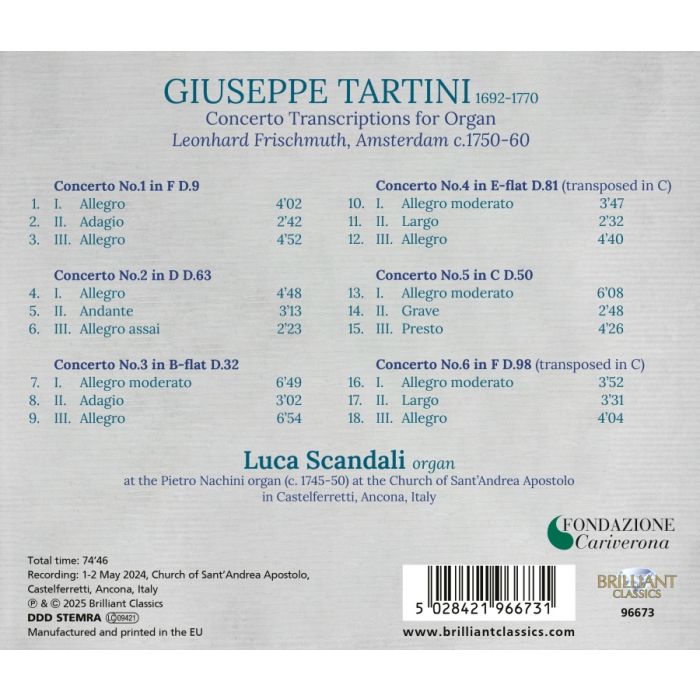 Tartini: Concerto Transcriptions for Organ - slide-2