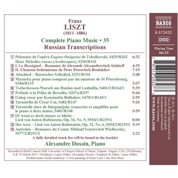LISZT: Complete Piano Music Vol. 35 - Russian Transcriptions - slide-1