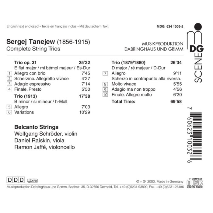 Taneyev: Complete String Trios - slide-1
