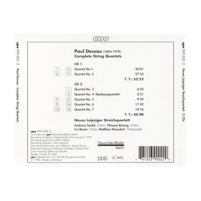 DESSAU: Strinq Quartets 1 - 7 ( 2 CD ) - slide-1