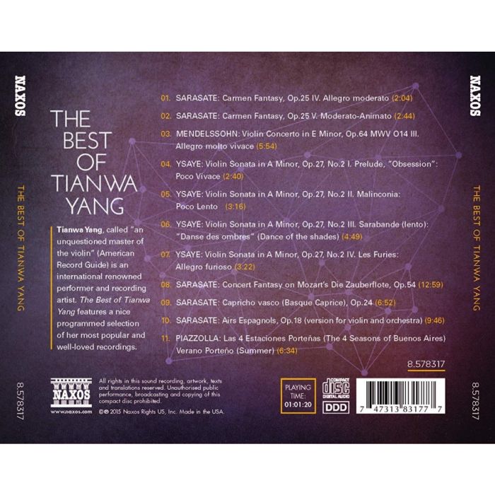 The Best of Tianwa Yang – Sarasate, Mendelssohn, Piazzolla, - slide-1