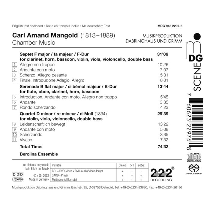 Mangold: Septet; Serenade; Quartet - slide-1