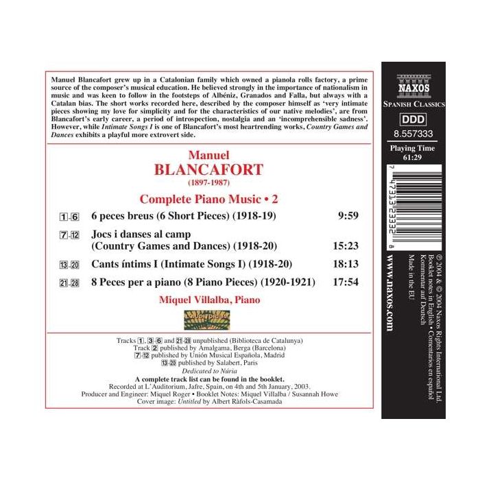 BLANCAFORT: Complete Piano Music Vol.2 - slide-1