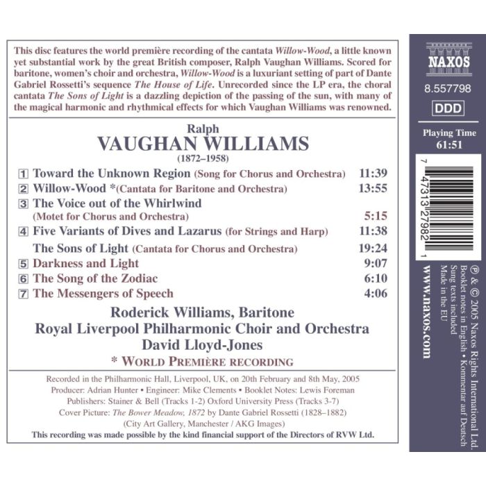 VAUGHAN WILLIAMS: Willow-Wood - slide-1