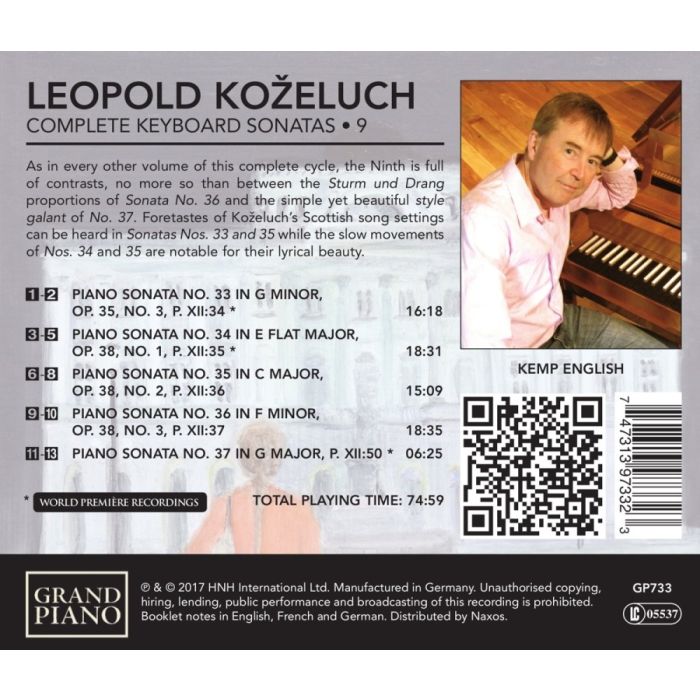 Koželuch: Keyboard Sonatas Vol. 9 - slide-1