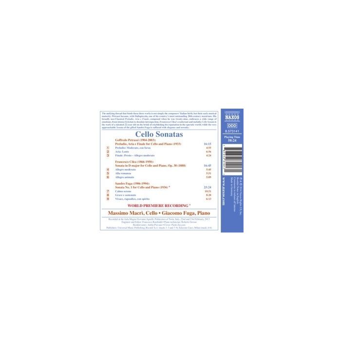 Petrassi, Cilea, Fuga: Cello Sonatas - slide-1