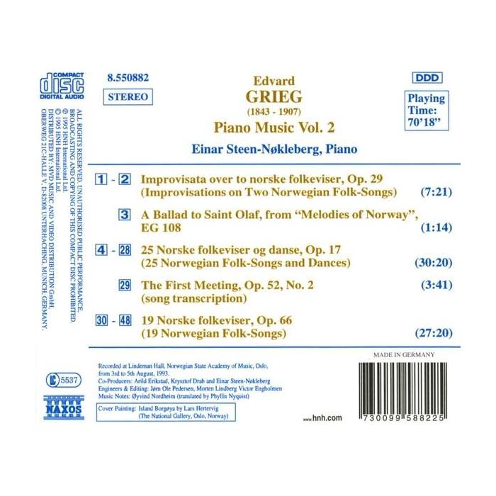 Grieg: Piano Music, Vol. 2 - Improvisations on 2 Norwegian Folk Songs, 25 Norwegian Folk Songs and Dances - slide-1